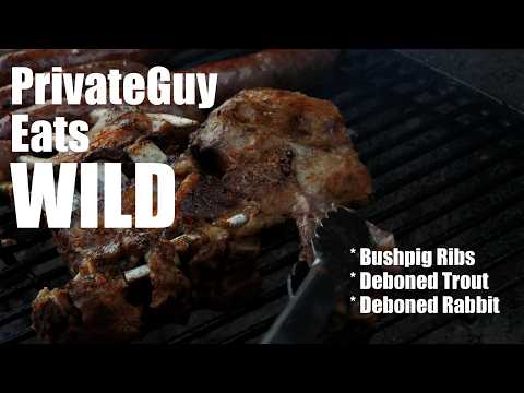48 Hours of Wild Meat: Bushpig, Trout & Stuffed Rabbit | PrivateGuy Eats Wild