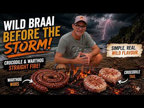 Racing A Heavy Storm To Cook Wild Crocodile Burgers & Warthog Wors!