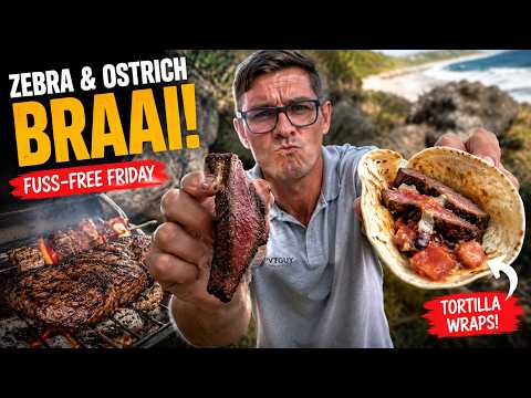 BRAAIING OSTRICH & ZEBRA on a Hidden South Coast Beach 🥩🔥 | PVTGUY Eats Wild